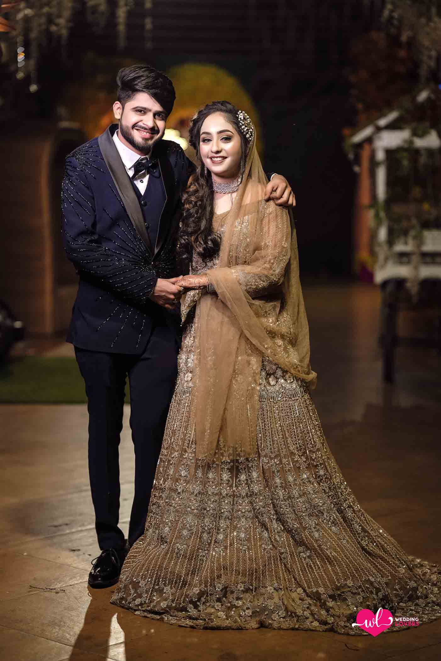 Couple portrait in reception shoot